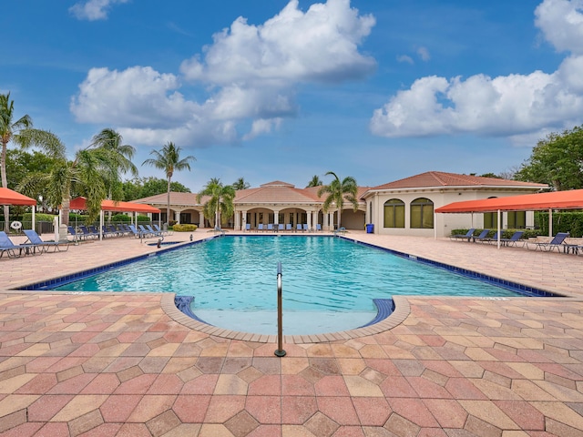 view of pool with a patio area