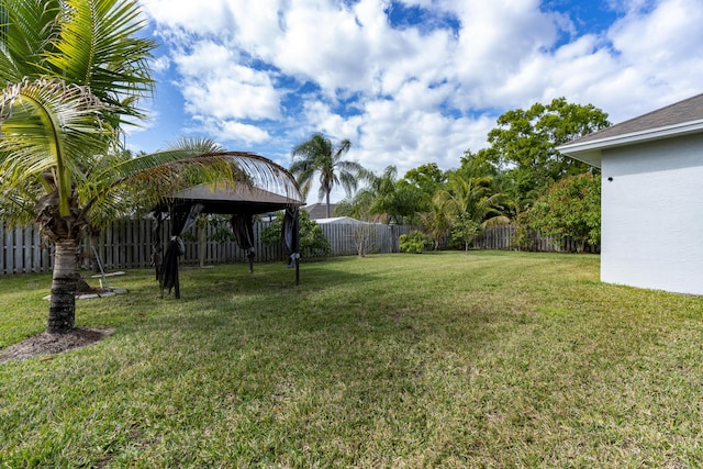 view of yard with a gazebo