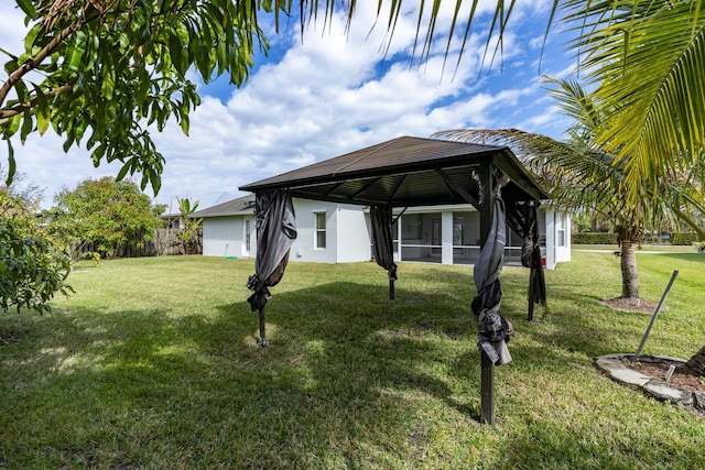 view of yard featuring a gazebo