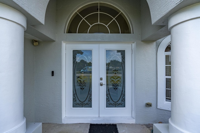 view of exterior entry with french doors