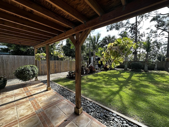 view of yard featuring a patio area