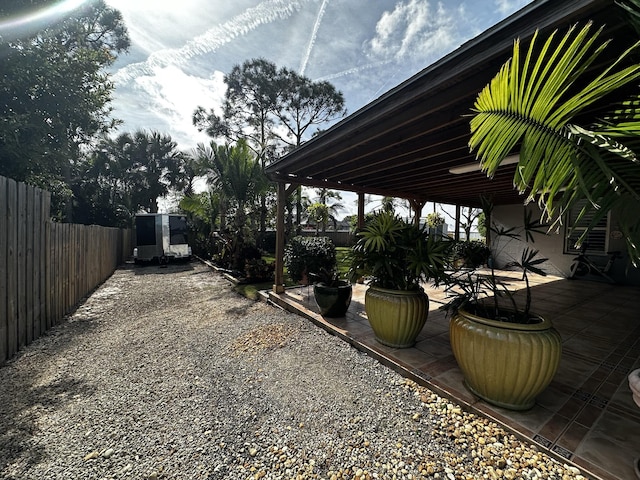 view of yard with a patio area