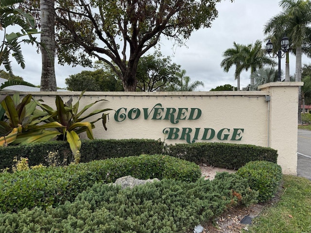 view of community sign