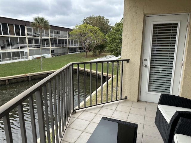 balcony with a water view