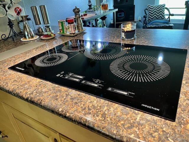 details with black electric stovetop