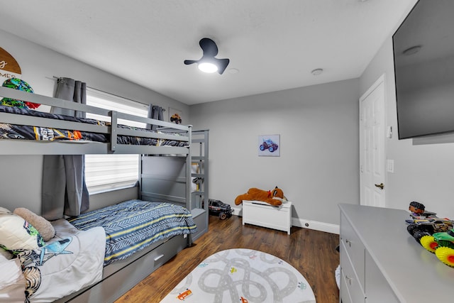 bedroom featuring dark wood-type flooring