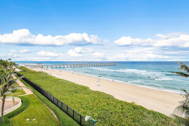 property view of water with a view of the beach