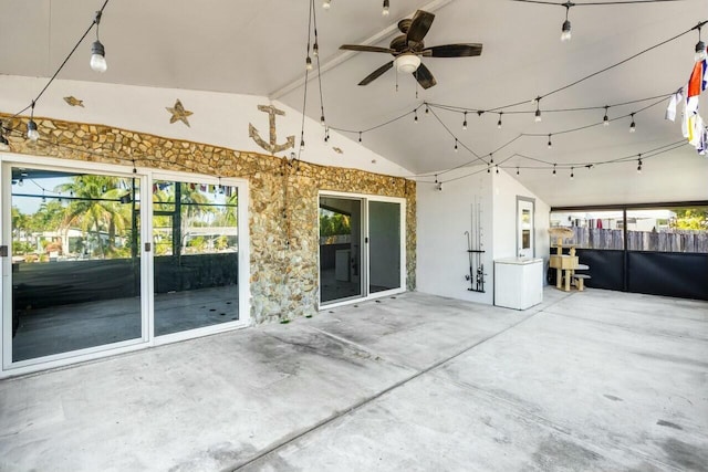 view of patio / terrace featuring ceiling fan