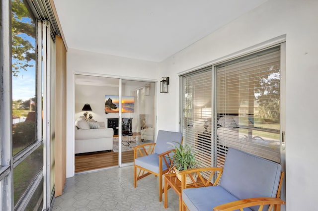 sunroom with plenty of natural light