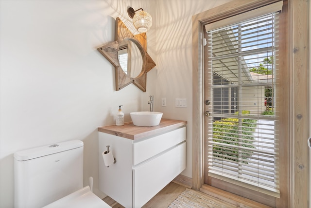 bathroom with vanity and toilet