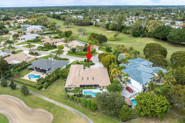 drone / aerial view featuring a residential view