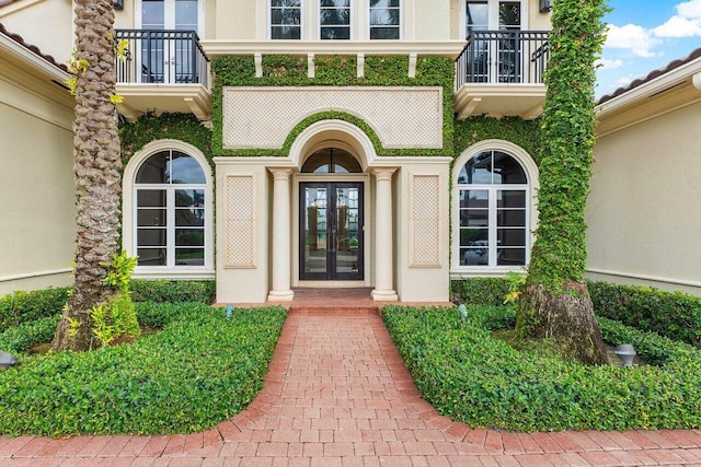 view of exterior entry with french doors