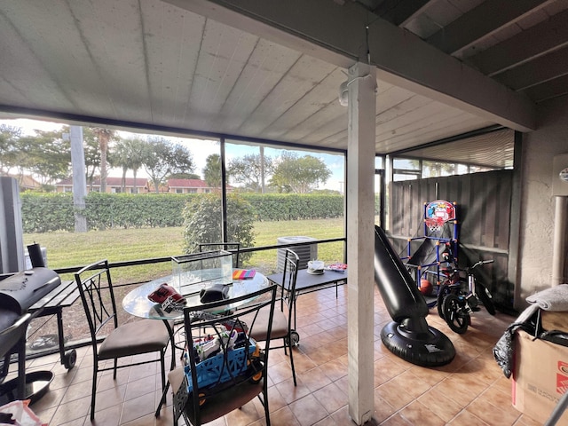 view of sunroom