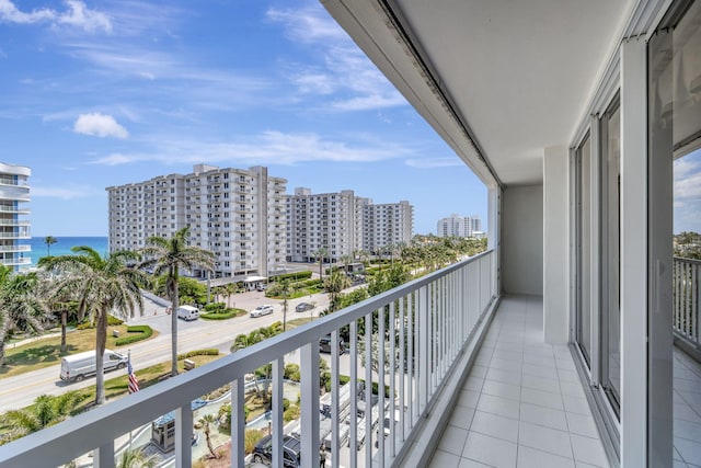 balcony with a water view