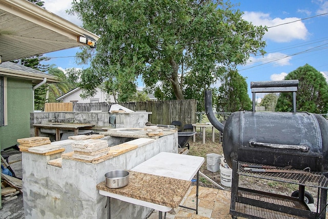 view of patio featuring area for grilling