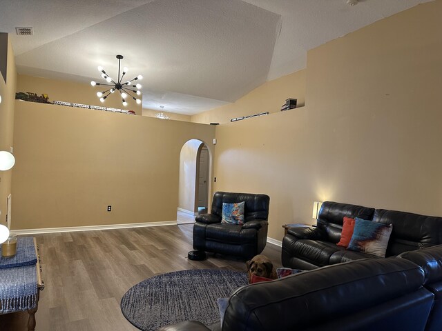 living room with hardwood / wood-style flooring