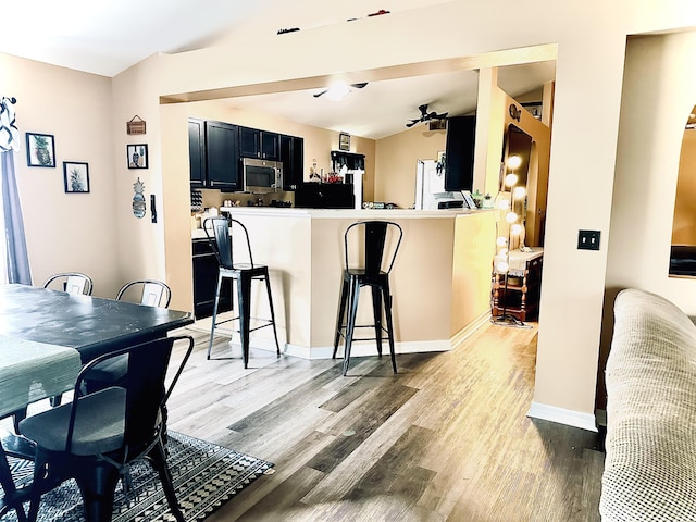 living room featuring light wood-type flooring