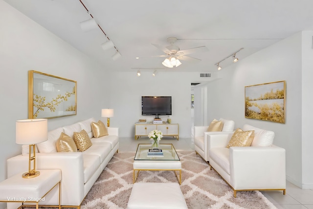 351 Preston I, Boca Raton, FL 33434 - living area with rail lighting and ceiling fan