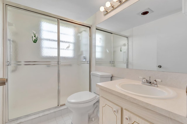 351 Preston I, Boca Raton, FL 33434 - full bathroom with toilet, a shower stall, and vanity