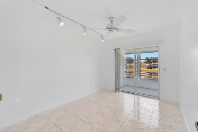351 Preston I, Boca Raton, FL 33434 - unfurnished room featuring ceiling fan and a water view