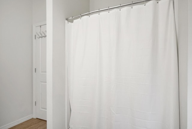 bathroom featuring hardwood / wood-style flooring