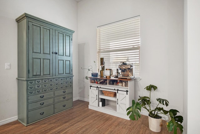 interior space featuring dark wood-type flooring