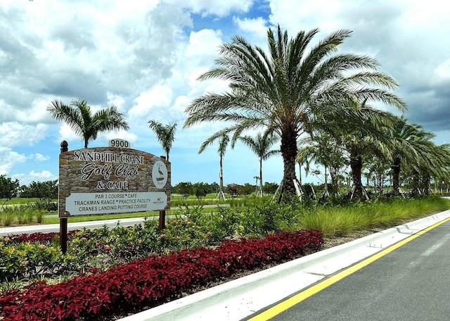 view of community sign