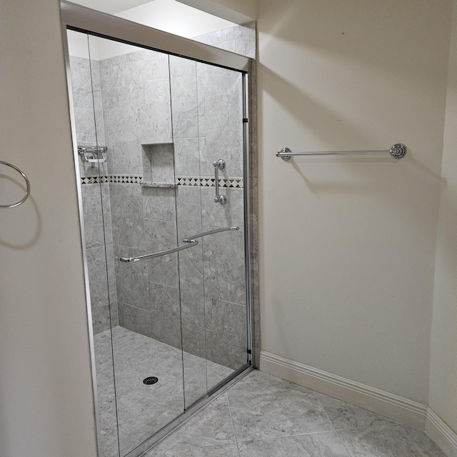 bathroom with an enclosed shower