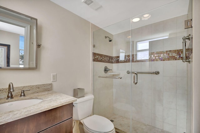 2840 S Ocean Blvd Unit 413, Palm Beach, FL 33480 - bathroom with toilet, vanity, and a stall shower