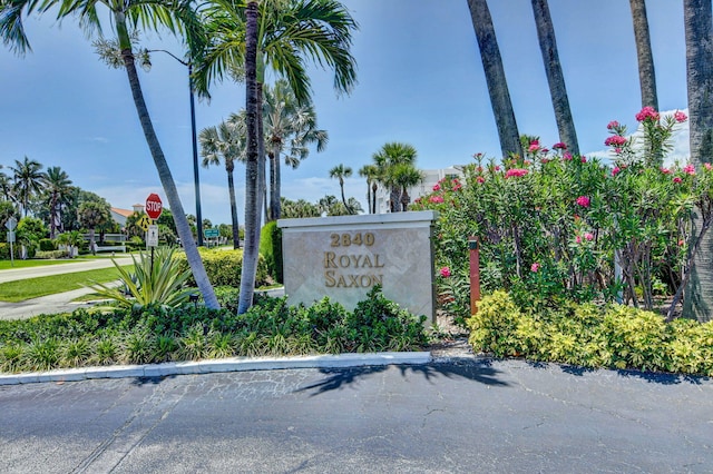 view of community sign