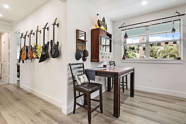 dining area featuring light hardwood / wood-style floors