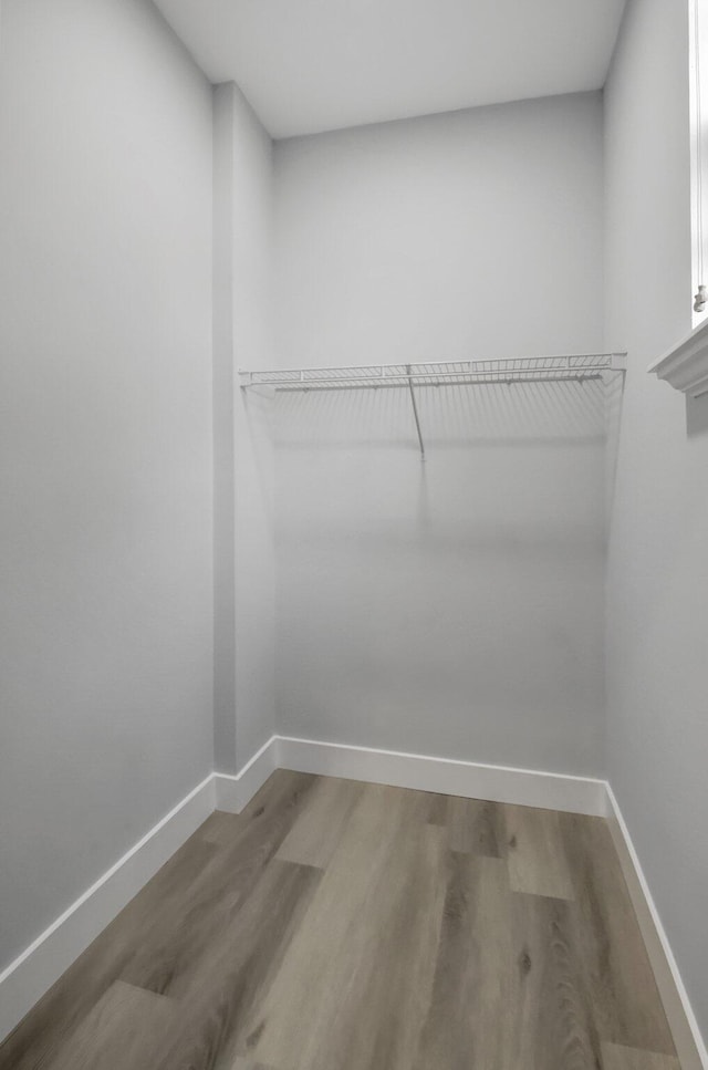 spacious closet with hardwood / wood-style floors