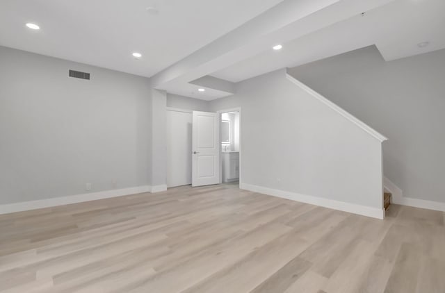 interior space featuring light wood-type flooring