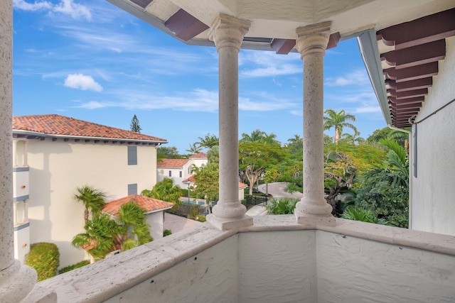 view of patio with a balcony