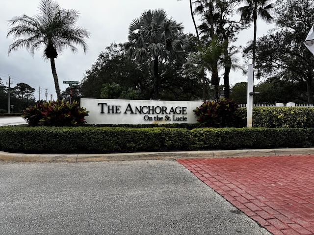 view of community sign