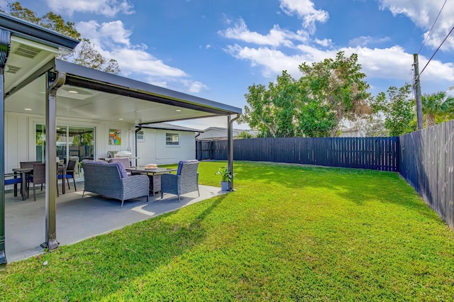 view of yard with a patio