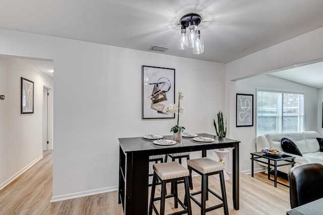 dining area featuring light hardwood / wood-style floors