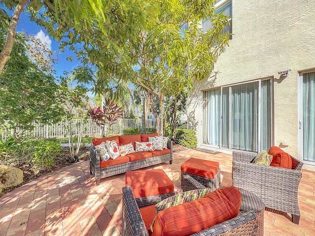 view of patio / terrace featuring an outdoor hangout area