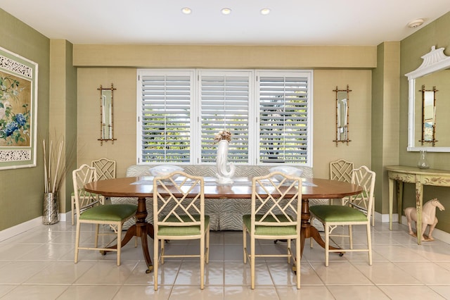 view of tiled dining room