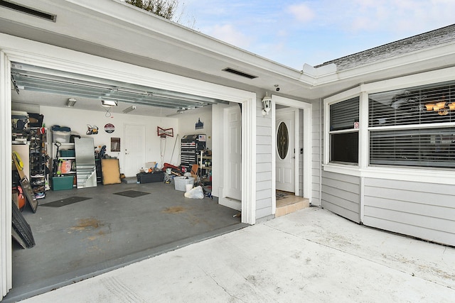 garage with visible vents