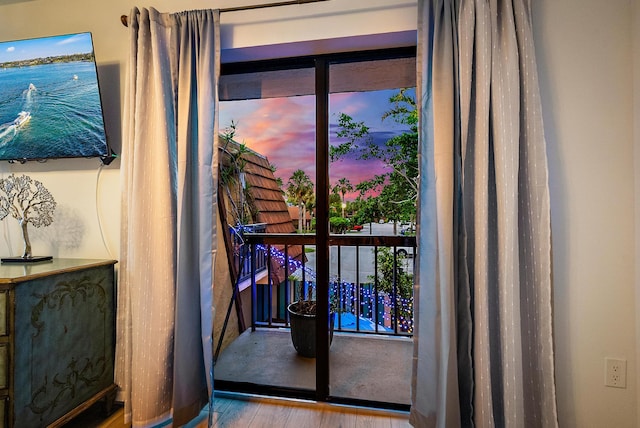 entryway featuring light hardwood / wood-style floors