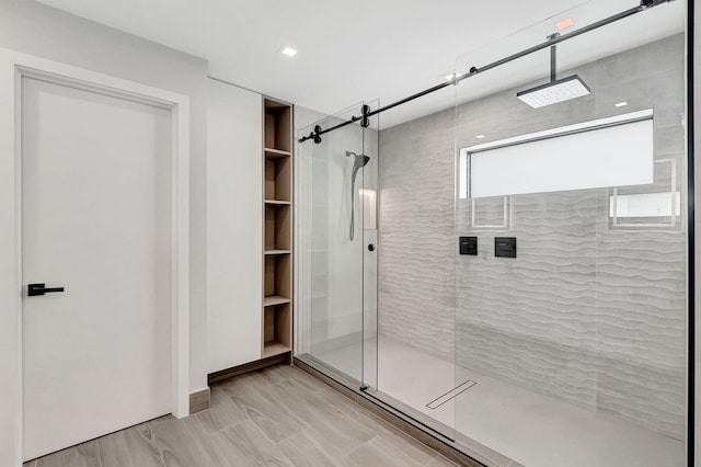 bathroom featuring walk in shower