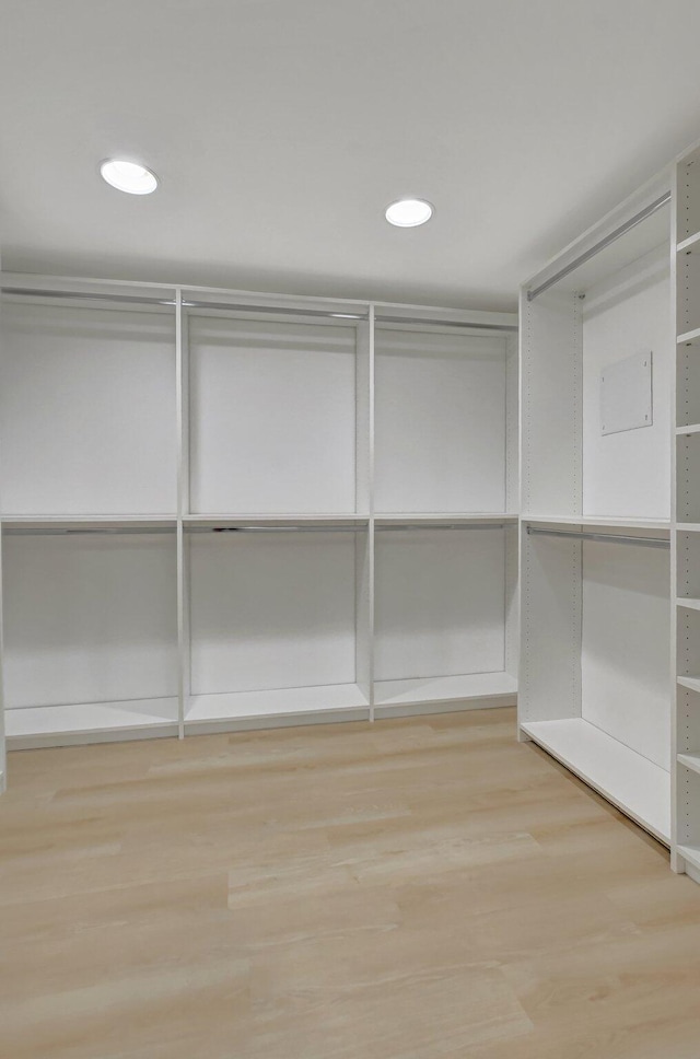 walk in closet featuring hardwood / wood-style flooring