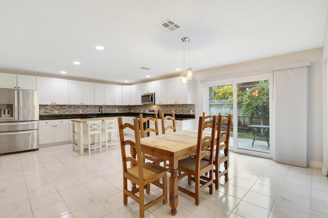 view of dining area