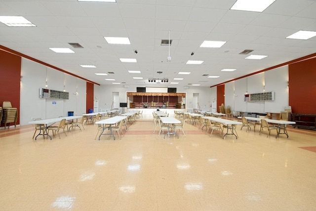 interior space featuring a paneled ceiling