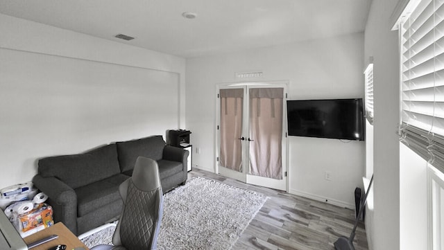 living room featuring light hardwood / wood-style floors