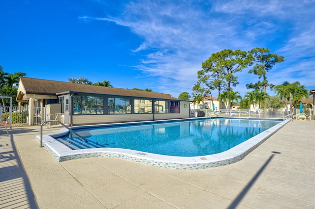 view of pool featuring a patio