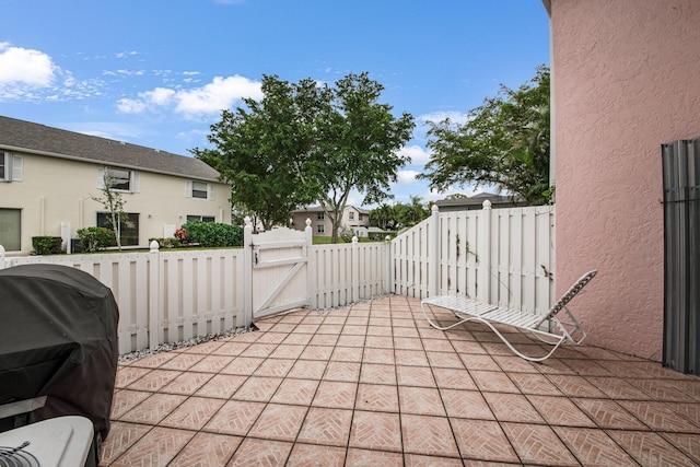 view of patio / terrace featuring a grill