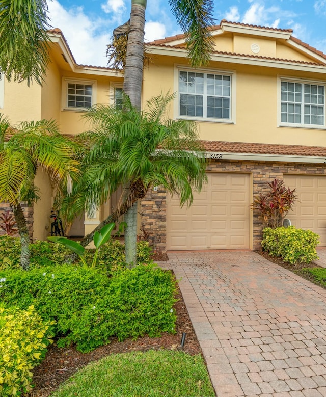 view of front of house with a garage