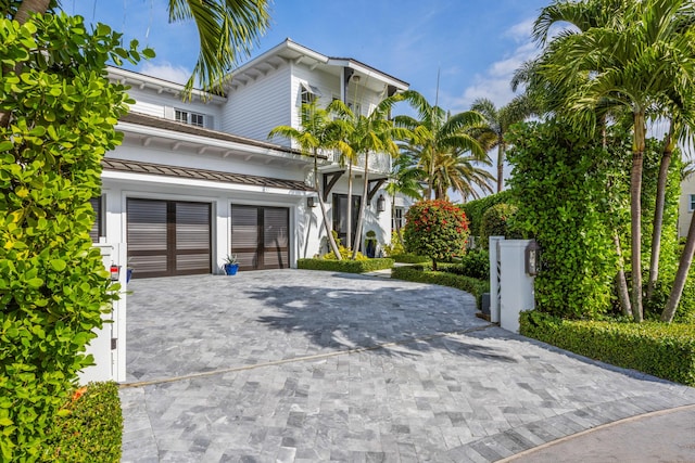 view of front of house with a garage